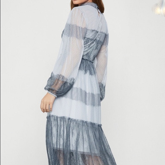 BCBG Maxazria Two-Tone Panel Lace Tulle Dress - Picture 7 of 10